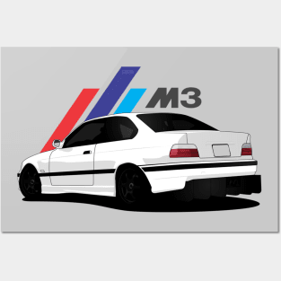 Bmw E36 M3 White Posters and Art